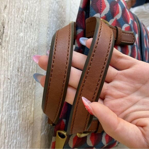 FOSSIL Canvas Ryder Sydney Satchel Tote Crossbody Handbag - Picture 3 of 12